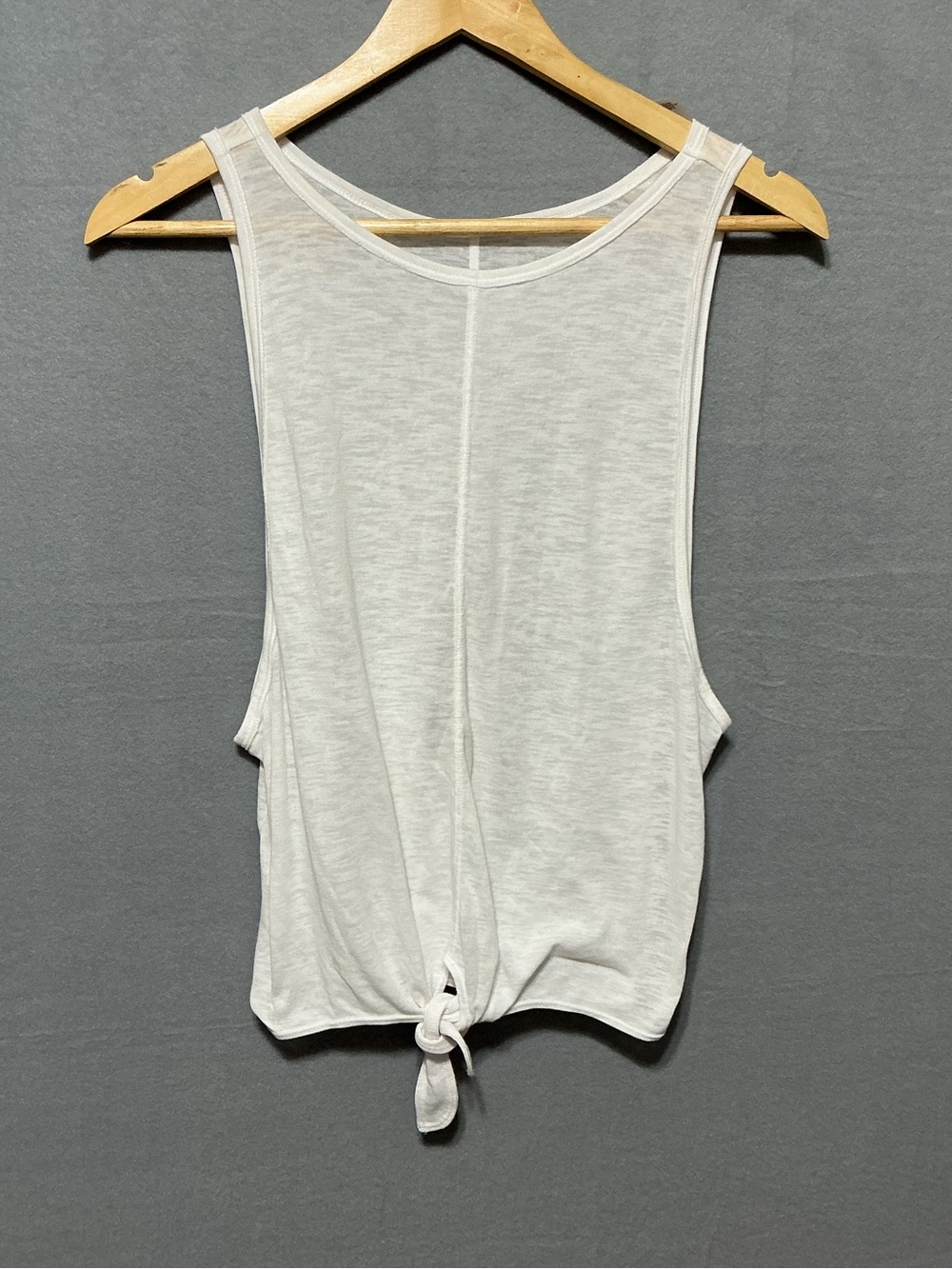 Zella White Tie Front Crop Tank Top M